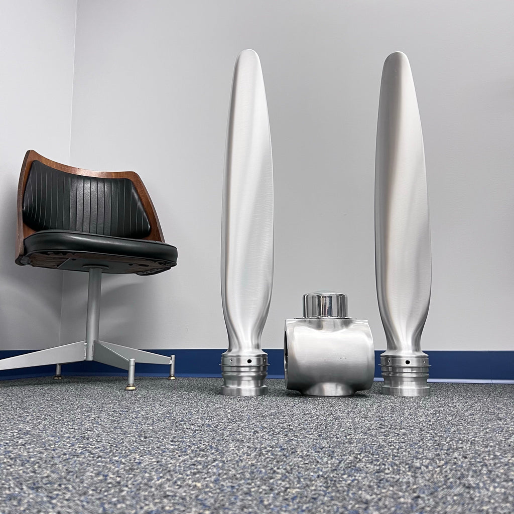 2-Bladed McCauley Brushed Aluminum Airplane Propeller Wall Display