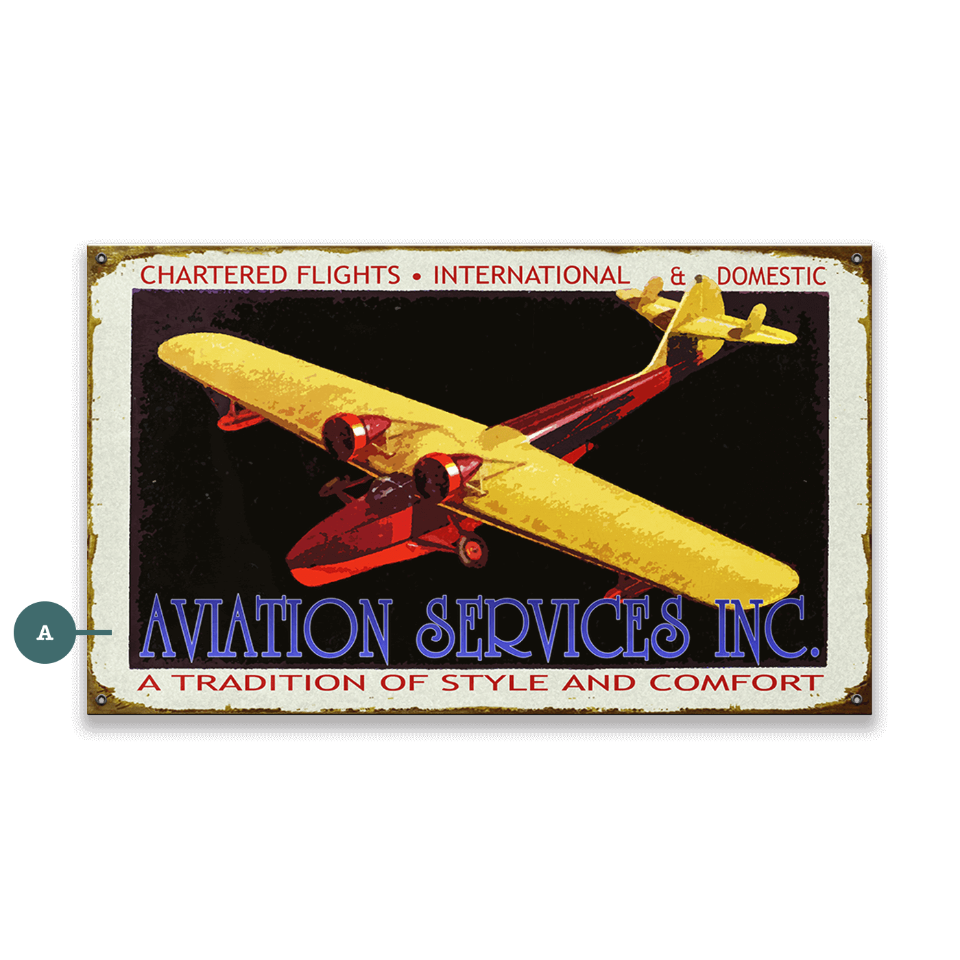 Aviation Charters - Wood & Metal Wall Art