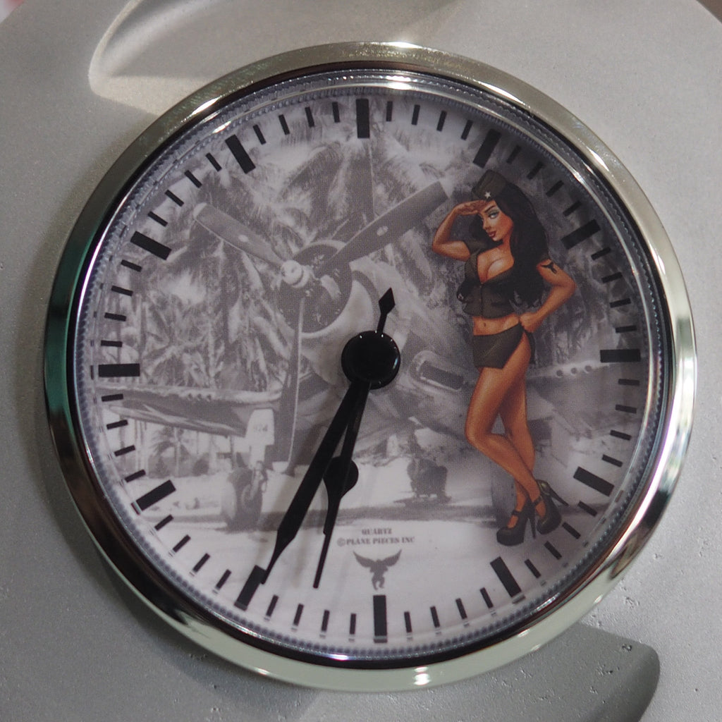 Pratt & Whitney F4U Corsair Pinup Girl R-2800 WWII Double Wasp Raw Radial Engine Piston Desk Clock