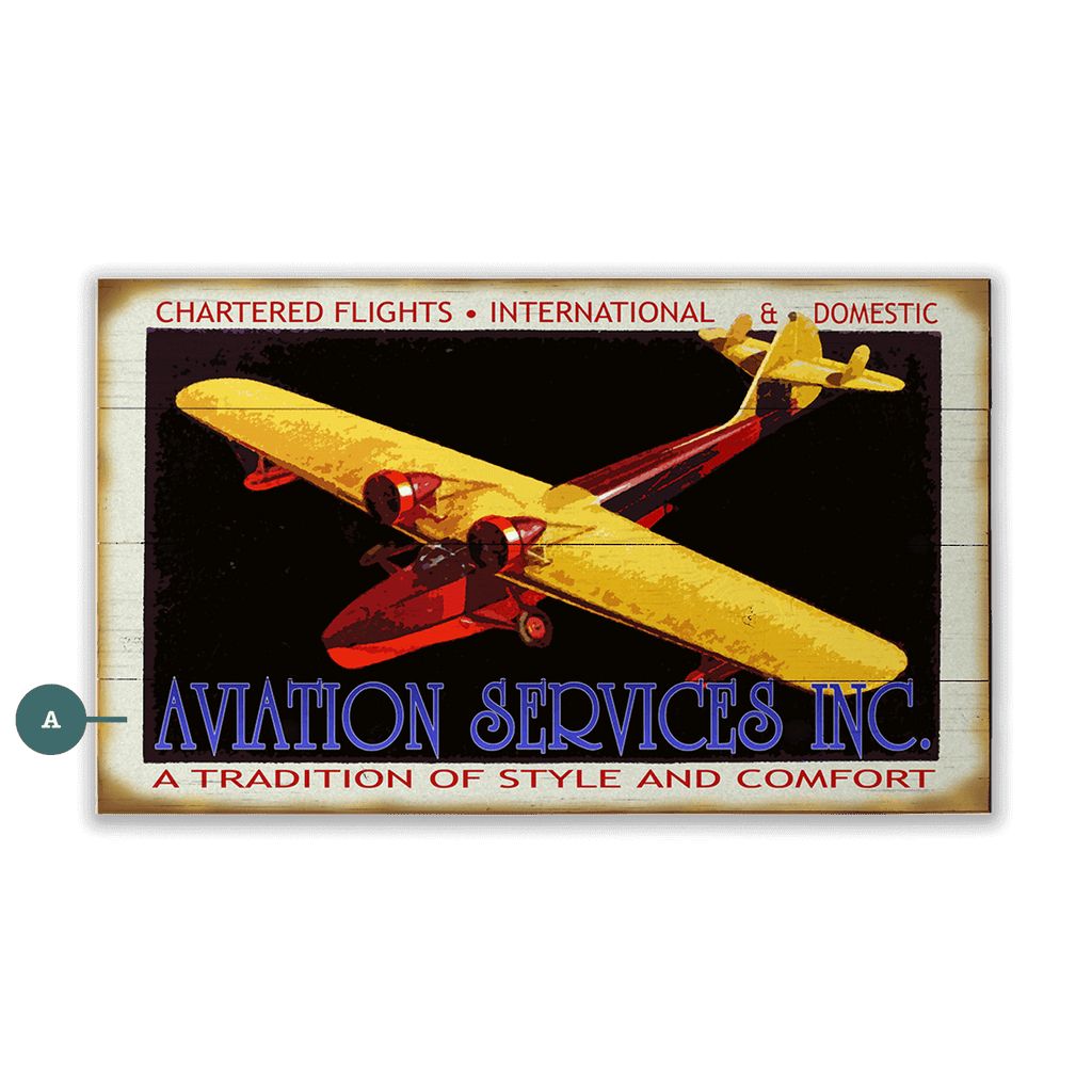 Aviation Charters - Wood & Metal Wall Art