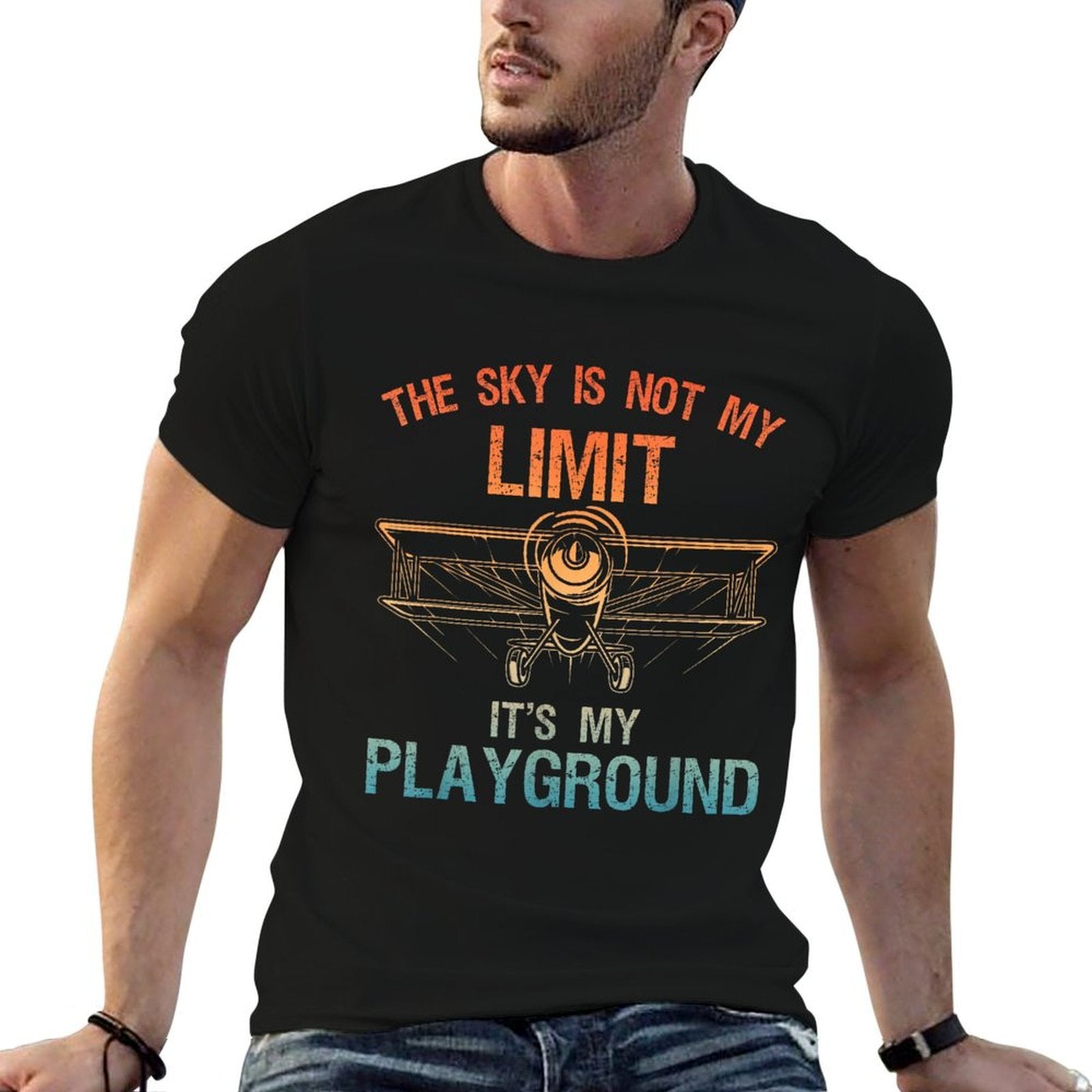 Funny Pilot Design For Men Women Aviation Airplane Pilot  Tagless Design T-Shirt
