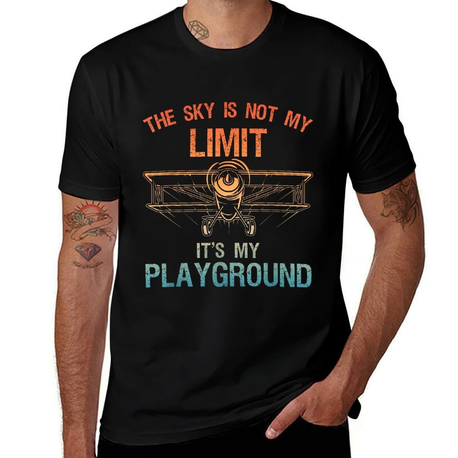 Funny Pilot Design For Men Women Aviation Airplane Pilot  Tagless Design T-Shirt