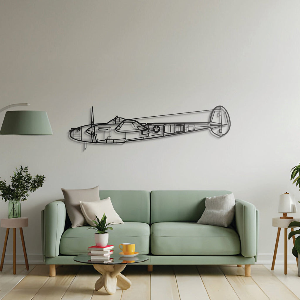 P-38L Lightning 1945 Metal Aircraft Wall Art - NCP0237