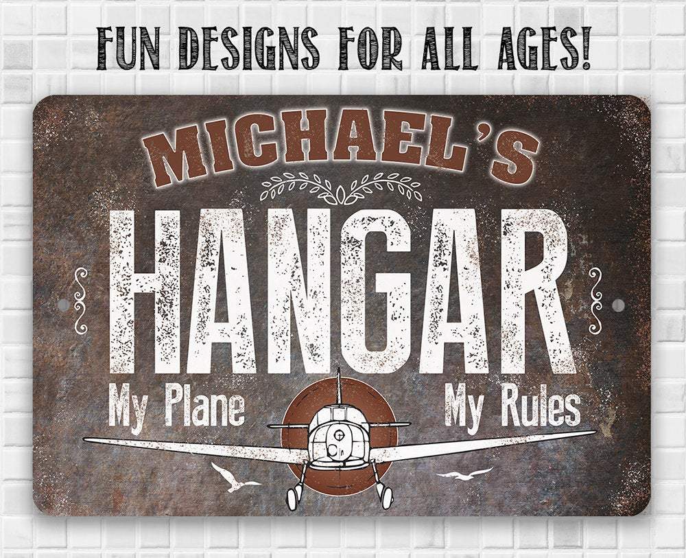 Personalized - Airplane Hangar - Metal Sign