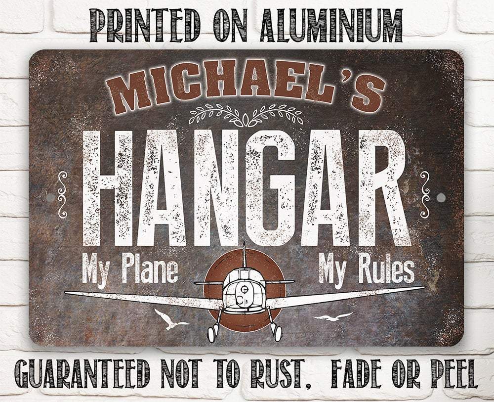 Personalized - Airplane Hangar - Metal Sign
